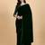 Green plain velvet saree with blouse