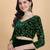 Green plain velvet saree with blouse