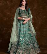 Sea Green Color Art Silk Base Lehenga Choli Set With Dupatta