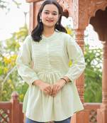Pastel Green Cotton Tunic Top