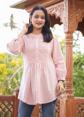 Pastel Peach Cotton Tunic Top 1