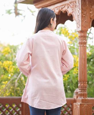Pastel Peach Cotton Tunic Top 2