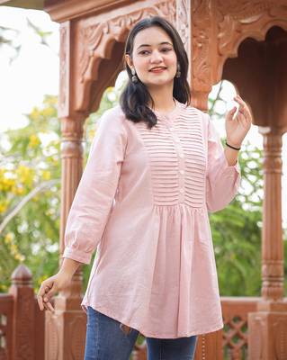 Pastel Peach Cotton Tunic Top 3