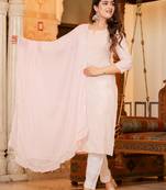 Peach Lucknow Chikankari Suit Set (Set of 3)