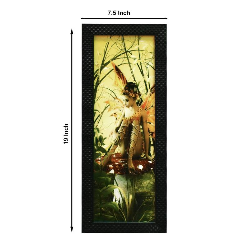 Three Fairys Wall Art Painting, without Glass Multicolor 28.5 x 19 Inches (Combined) | Large, Set of 3