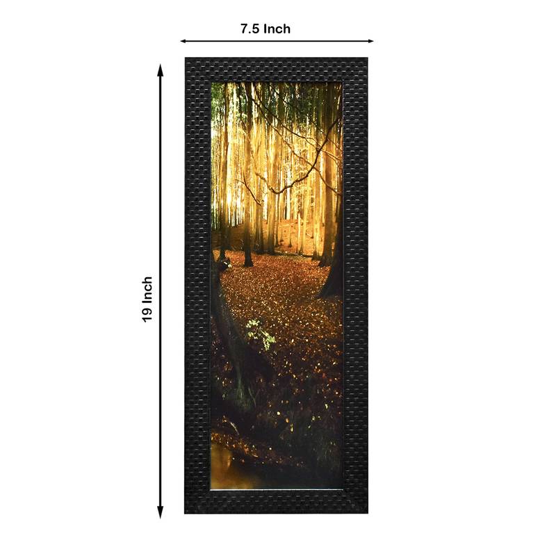 small river in the nature Wall Art Painting, without Glass Multicolor 28.5 x 19 Inches (Combined) | Large, Set of 3