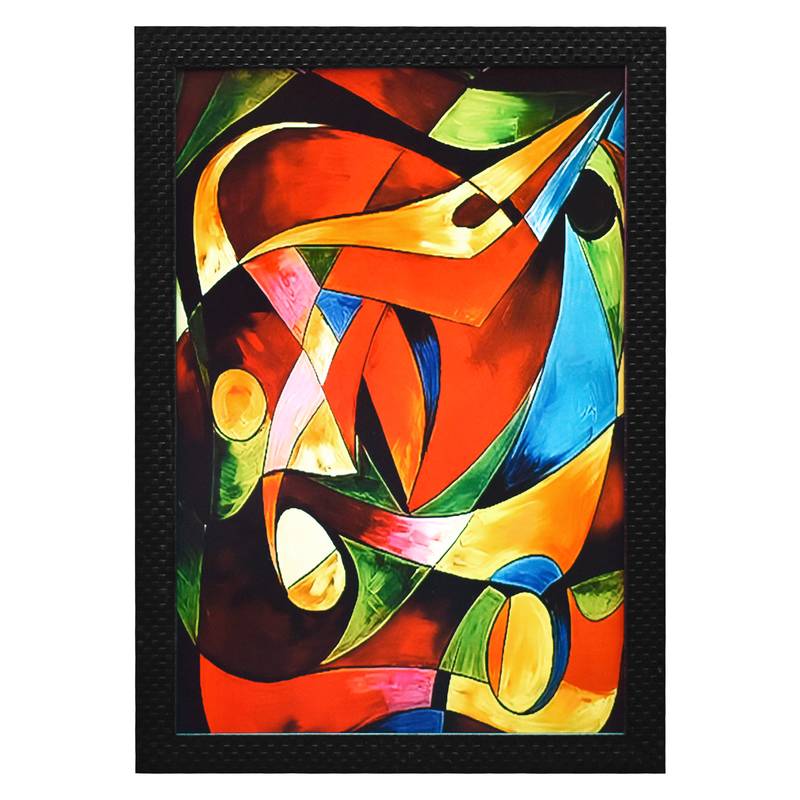 Abstract Wall Art Painting, without Glass Multicolor 28.5 x 19 Inches (Combined) | Large, Set of 3