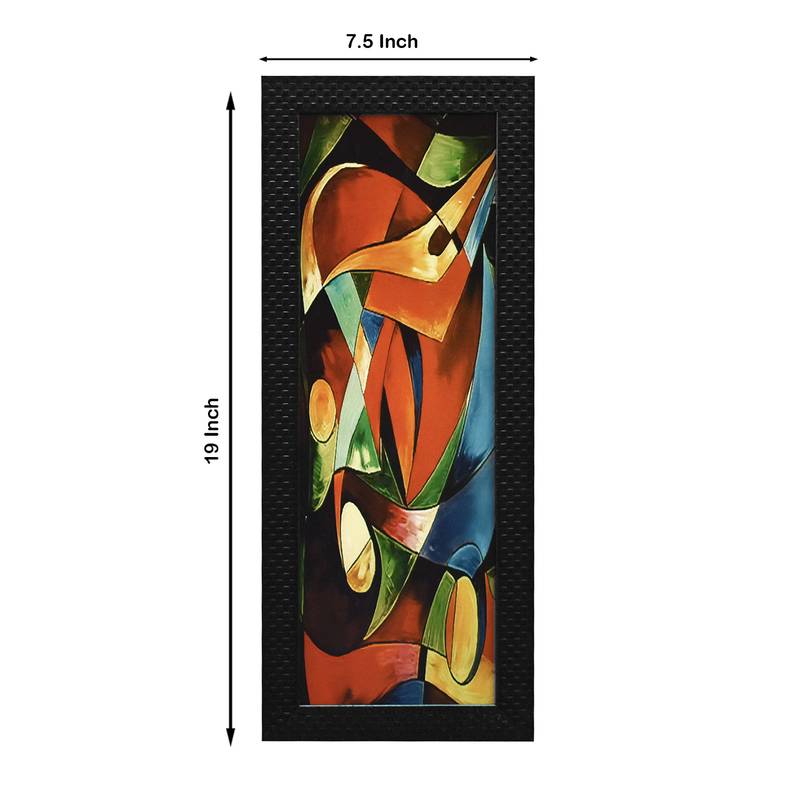 Abstract Wall Art Painting, without Glass Multicolor 28.5 x 19 Inches (Combined) | Large, Set of 3