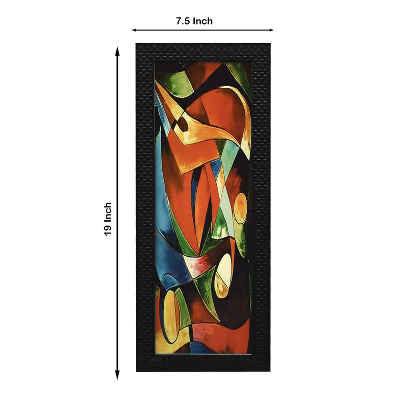 Abstract Wall Art Painting, without Glass Multicolor 28.5 x 19 Inches (Combined) | Large, Set of 3