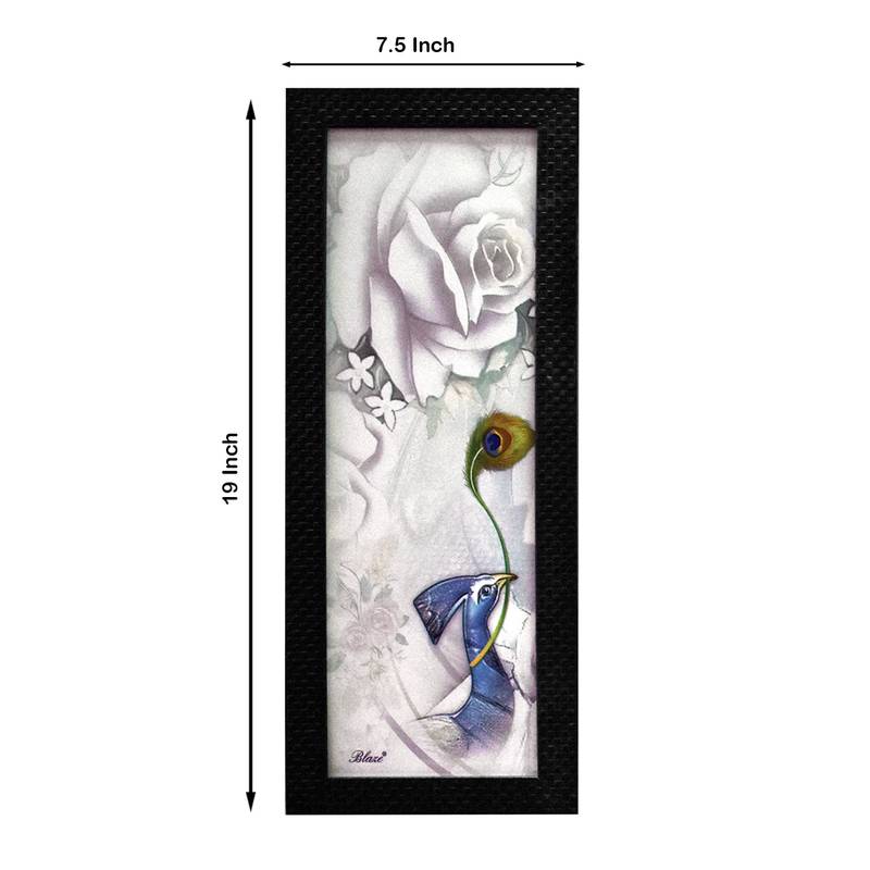 Radha krishna with cow Wall Art Painting, without Glass Multicolor 28.5 x 19 Inches (Combined) | Large, Set of 3