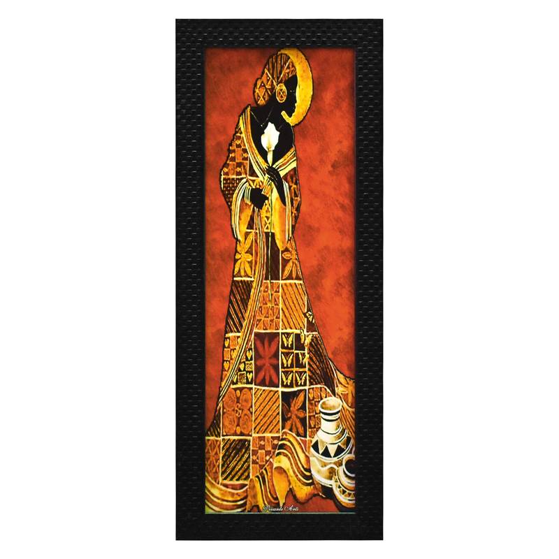 Two Human Figurine Wall Art Painting, without Glass Multicolor 28.5 x 19 Inches (Combined) | Large, Set of 3