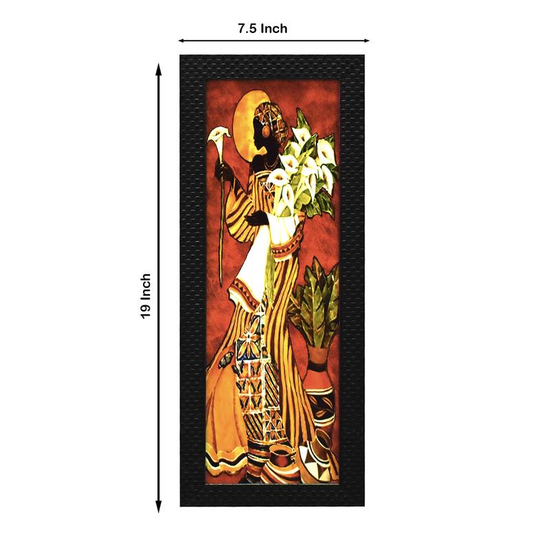 Two Human Figurine Wall Art Painting, without Glass Multicolor 28.5 x 19 Inches (Combined) | Large, Set of 3