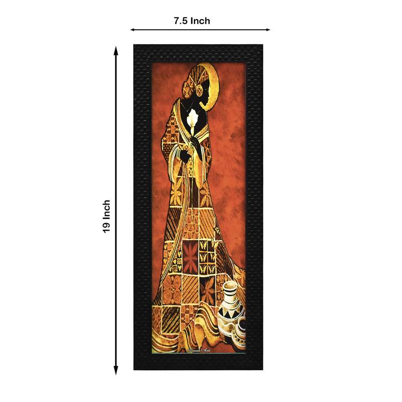 Two Human Figurine Wall Art Painting, without Glass Multicolor 28.5 x 19 Inches (Combined) | Large, Set of 3