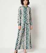 Light Blue Crepe Digital Printed Top with Matching Trouser.