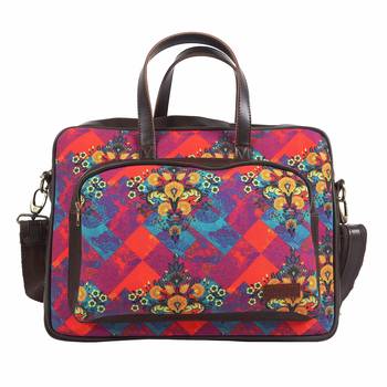 Shekhawati Motif Print Handmade Laptop Bag 1