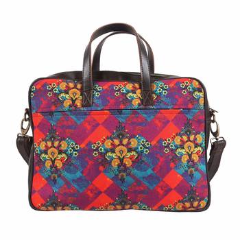 Shekhawati Motif Print Handmade Laptop Bag 2