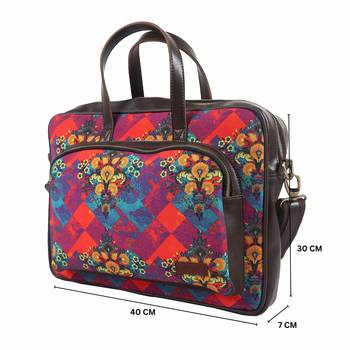 Shekhawati Motif Print Handmade Laptop Bag 4