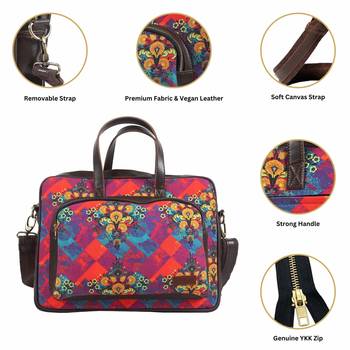 Shekhawati Motif Print Handmade Laptop Bag 5