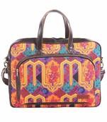 Multicoloured Motif Printed Laptop Bag
