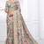 Grey Cotton Silk Floral Printed Saree with Unstitched blouse piece