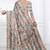 Grey Cotton Silk Floral Printed Saree with Unstitched blouse piece