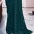 Women Teal Georgette Swaroski Work Saree with Unstitched Blouse Piece