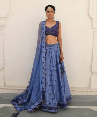 Midnight Blue Lehanga Set 1