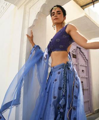 Midnight Blue Lehanga Set 3