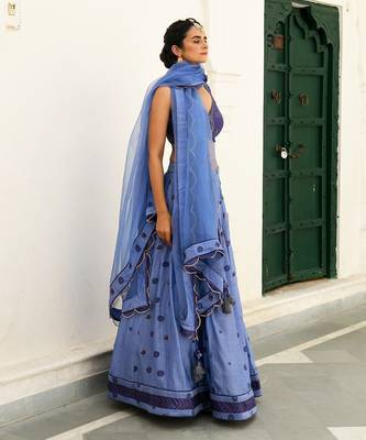 Midnight Blue Lehanga Set 4