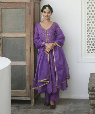 Dazzling Violet Kurta Set 1