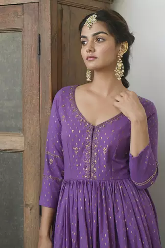 Dazzling Violet Kurta Set