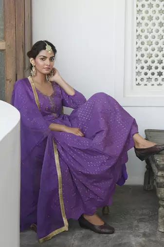 Dazzling Violet Kurta Set