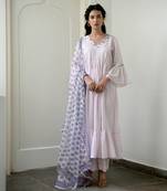 Rosy Flamingo Pleated Kurta Set