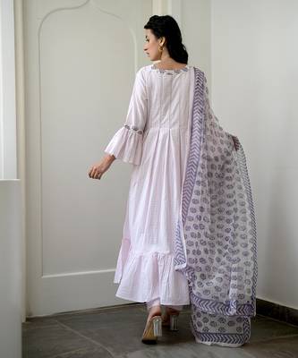 Rosy Flamingo Pleated Kurta Set 6