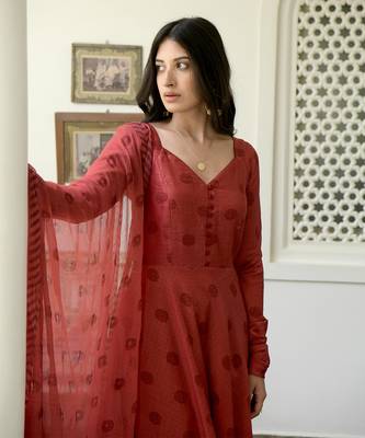 Dark Amber Kurta Set 3