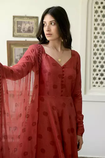Dark Amber Kurta Set