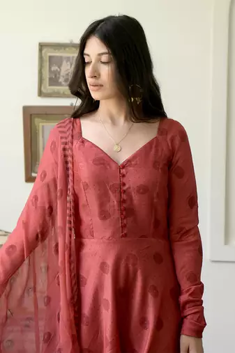 Dark Amber Kurta Set