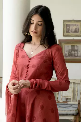 Dark Amber Kurta Set
