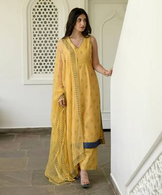 Mustard & Cornflower  Kurta Set 2