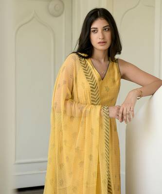 Mustard & Cornflower  Kurta Set 4