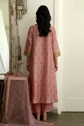 Salmon & Cinnamon Kurta Set