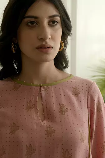 Salmon & Cinnamon Kurta Set