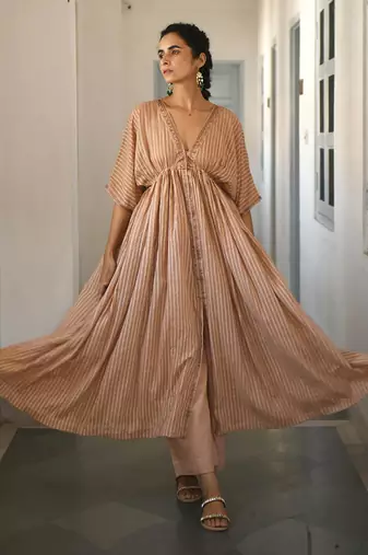 Ivory & Gold Kaftan Set