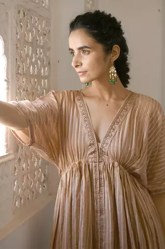 Ivory & Gold Kaftan Set