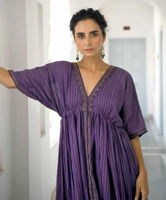 Dazzling Violet Kaftan set 3