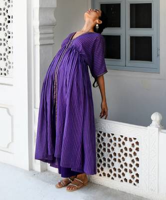 Dazzling Violet Kaftan set 4