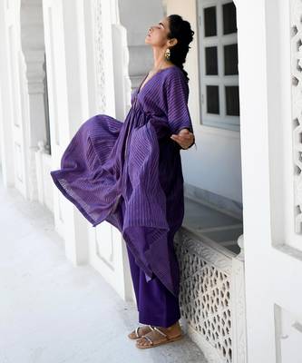 Dazzling Violet Kaftan set 5