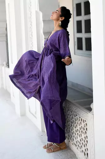 Dazzling Violet Kaftan set