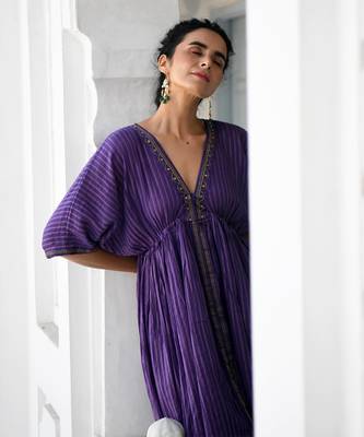 Dazzling Violet Kaftan set 6