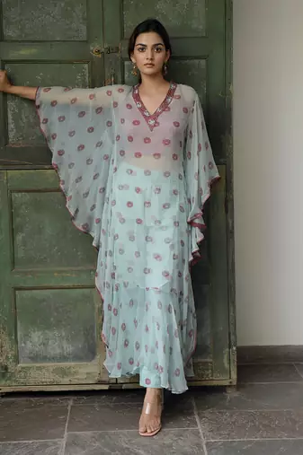 Green Horizon Kaftan Set